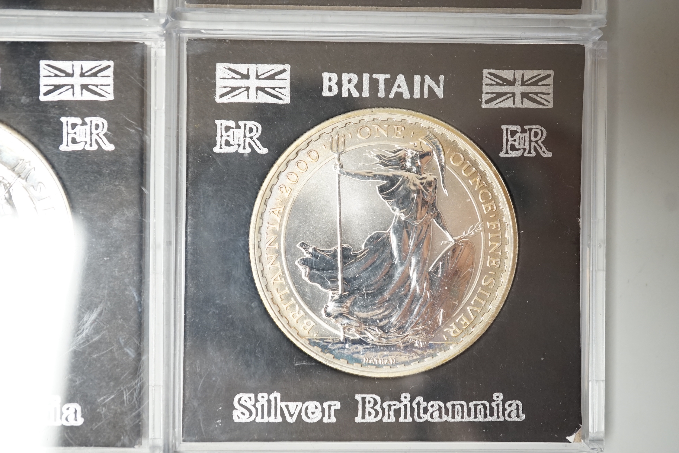 Six 1oz silver Britannia coins